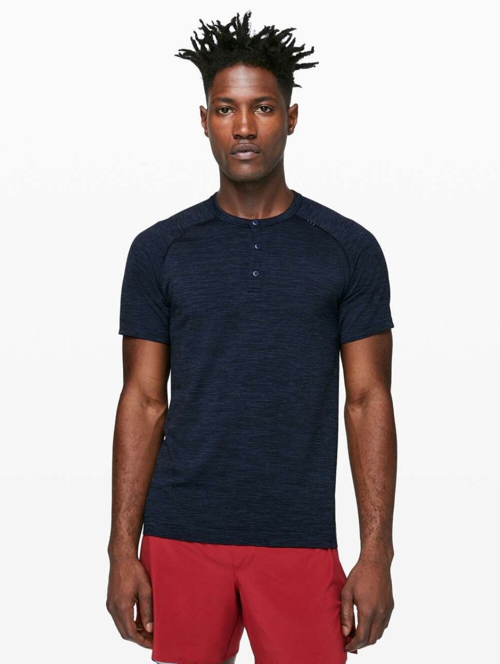 Lululemon Metal Vent Tech Short Sleeve HenleyMineral Blue / Nautical Navy